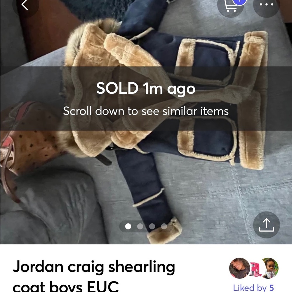 Jordan Craig shearling pea coat size 5 boys EUC